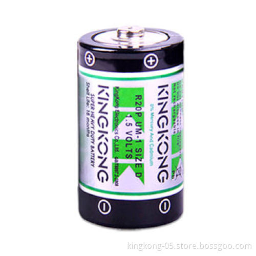 Heavy Duty Zinc Carbon R20 Battery, 1.5V 600/700 Minutes Discharge Time